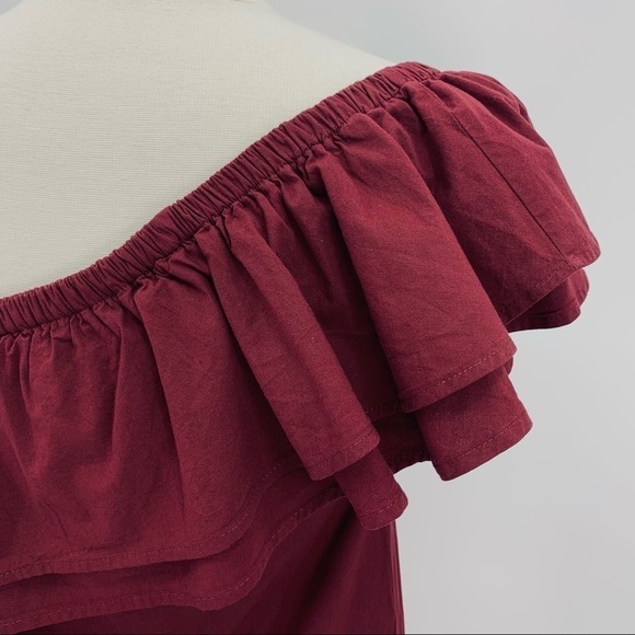 Sincerely Jules “Everly” One Shoulder Red Ruffle Mini Dress Size Small - Picture 8 of 12